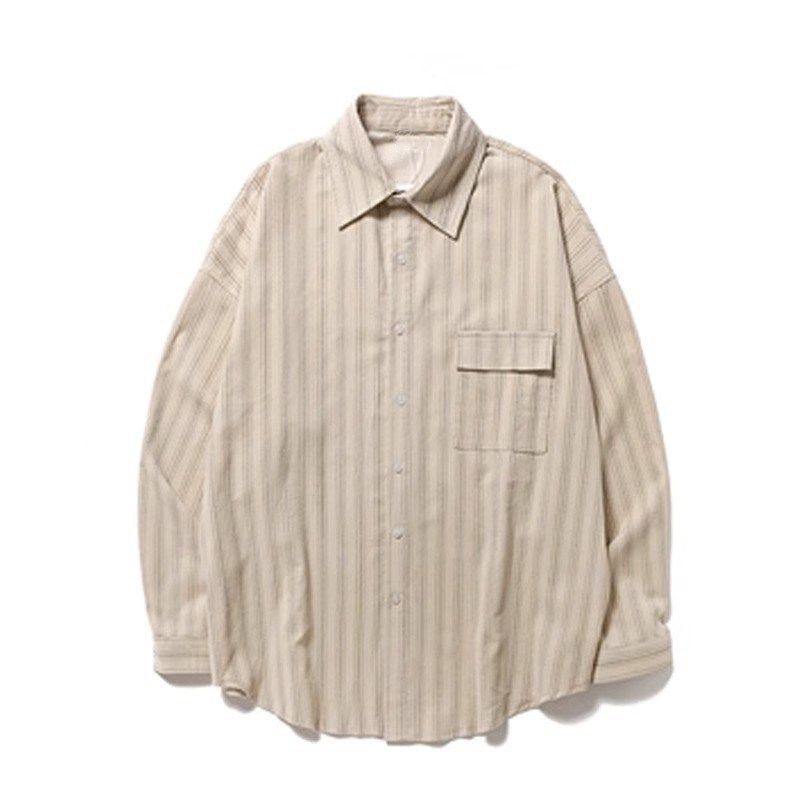 CT 2025 Spring Striped Long Sleeve Men Loose Casual Oversize Draped Turn-down Collar Shirt Jacket_voghion.com