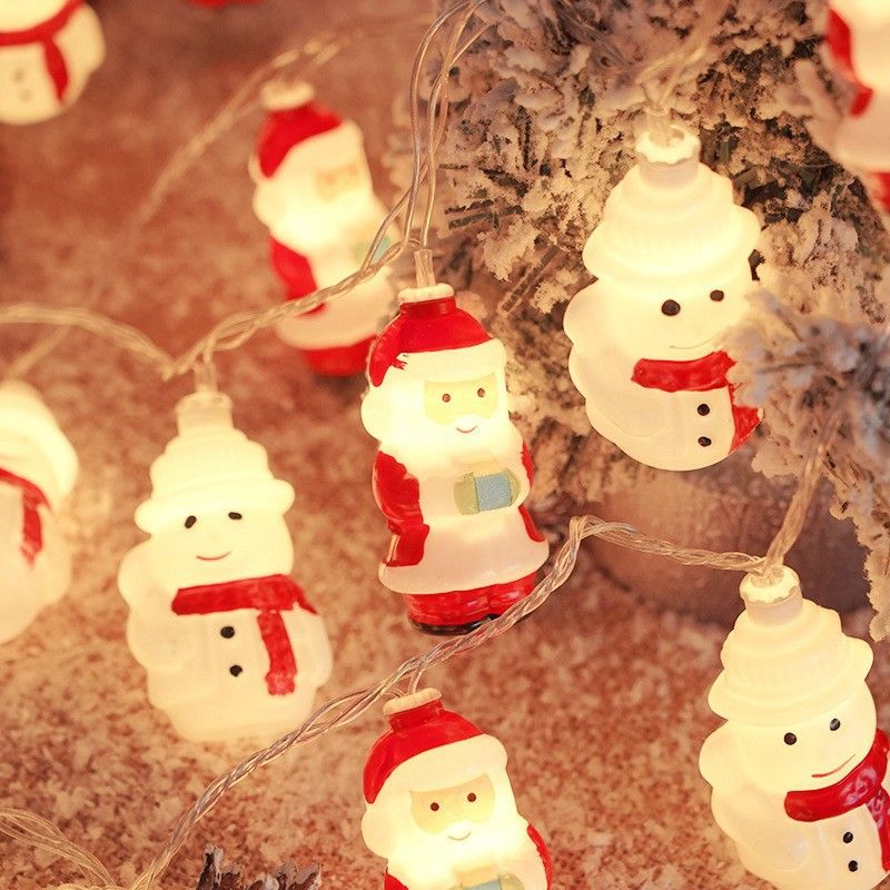Cross-Border Decoration LED String Party Supplies Iron Art Santa Claus Snowman Christmas Atmosphere Lights_voghion.com