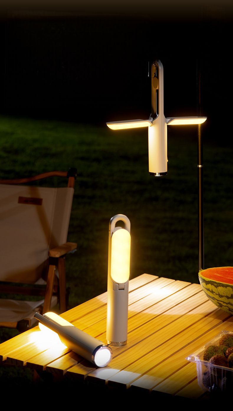 Notfall-Multifunktionsbeleuchtung Taschenlampe Wiederaufladbare Atmosphäre Faltbares Campinglicht im Freien_voghion.com