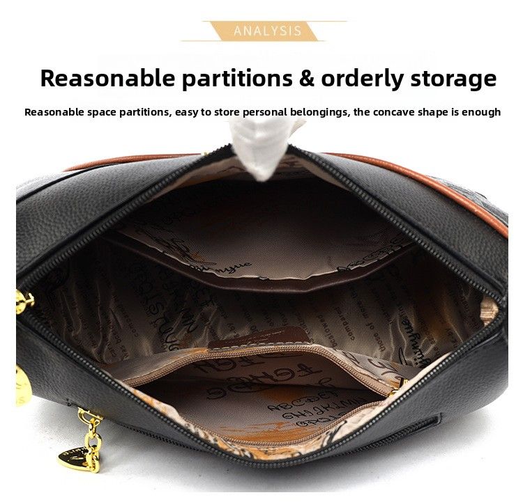 Borsa a tracolla elegante e alla moda per la mamma, semplice e nuova, da donna di mezza età, primavera 2025_voghion.com