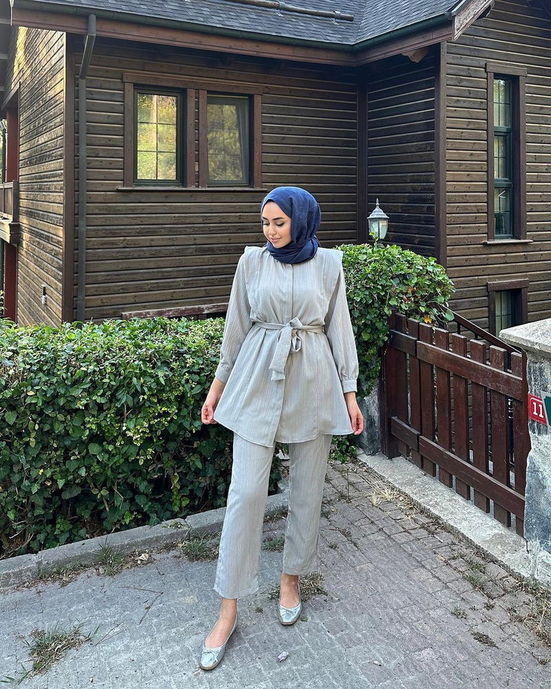 Women's autumn wrinkled long-sleeved lace-up shirt straight long casual suit_voghion.com