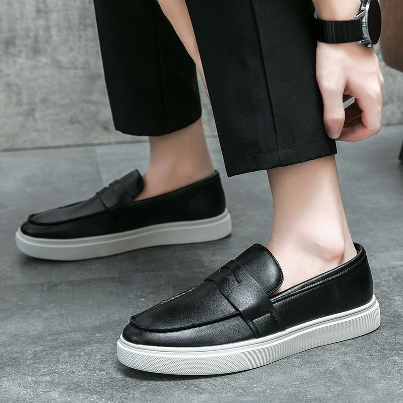 Spring And Autumn New Low Cut Fashionable Casual Set Legged Loafers Large Youth Men's Shoes_voghion.com