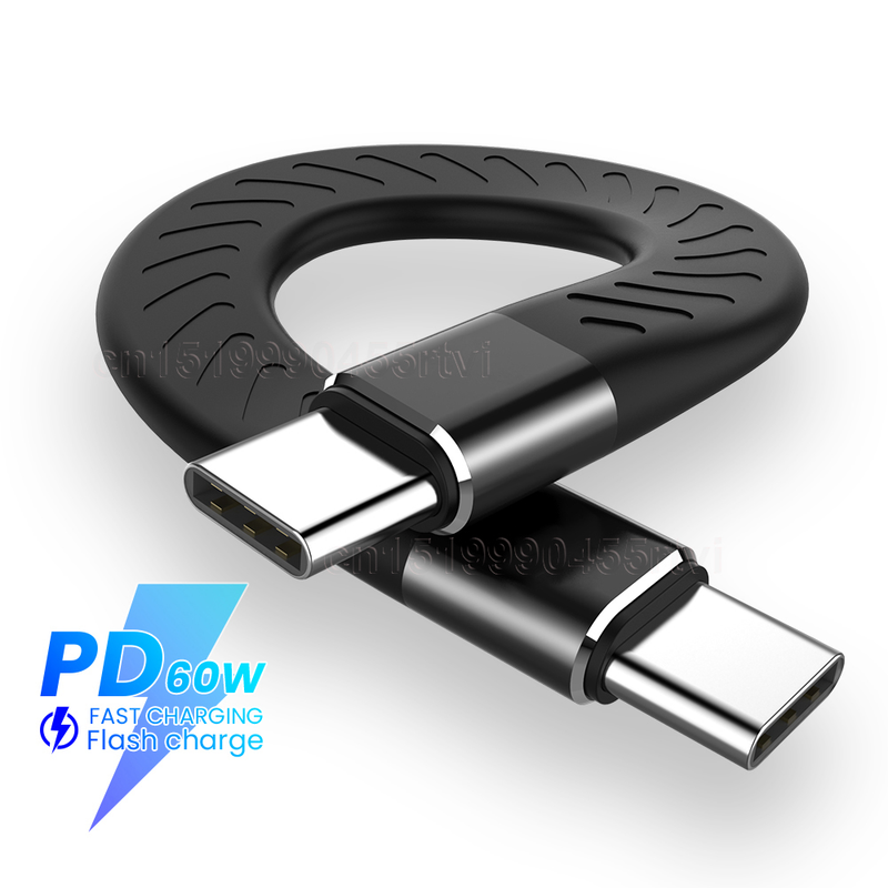 3A PD 60W USB Type C naar USB C 3.1 Gen2 10Gbps datakabel USB C QC3.0 Snel opladen Video SSD Korte USB-kerndraad_voghion.com