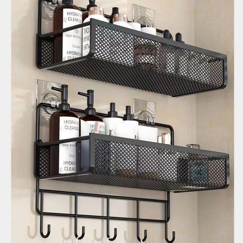 Portable Hanging Wall Shelf Without Drilling Bath Onion Garlic Spice Organizer Kitchen Storage Skorb Moisture_voghion.com