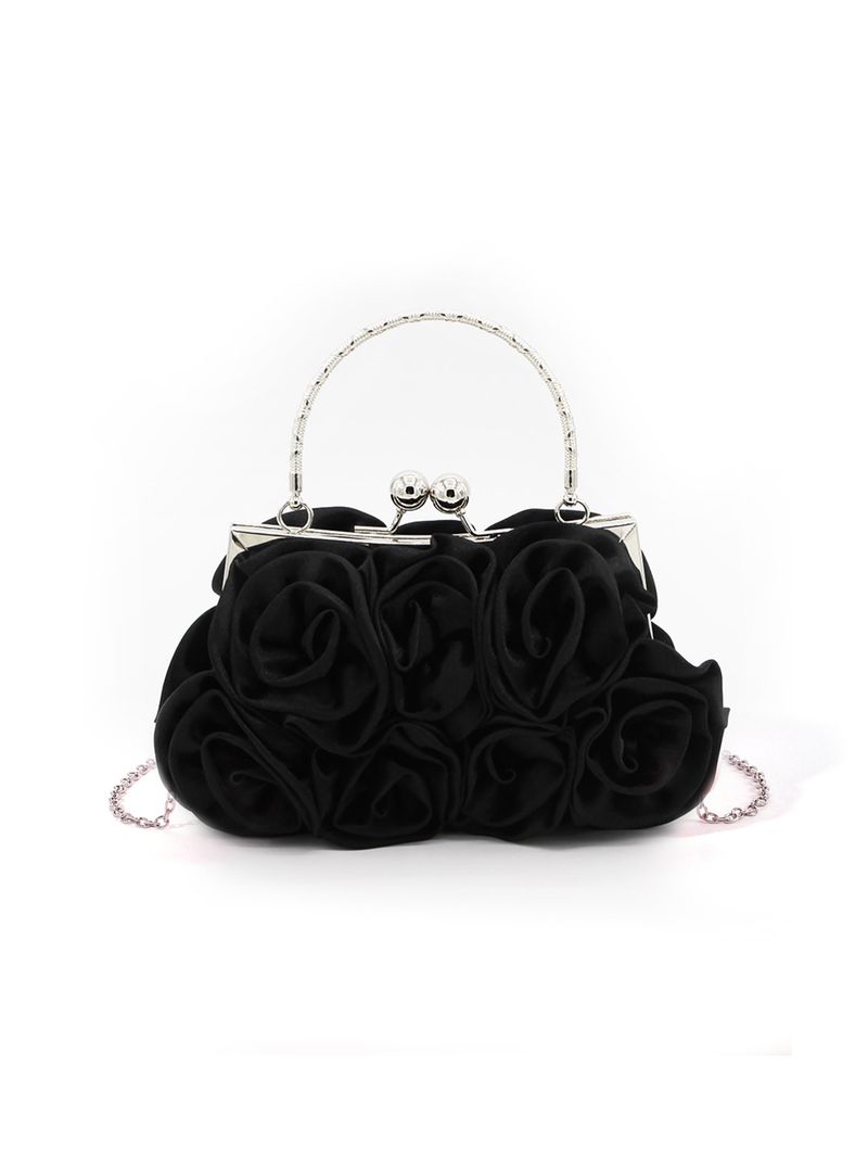 Borsa da sera in raso con rose 3D, stile cinese, cheongsam, sposa_voghion.com