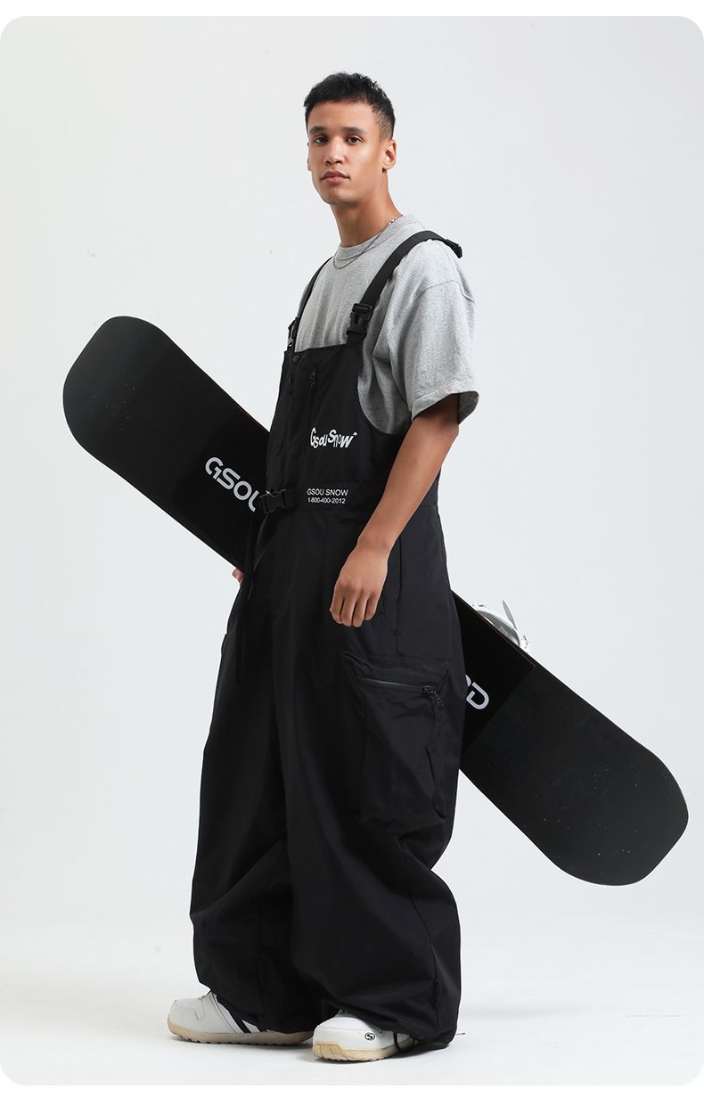 Unisex Waterproof Snow Bib Overalls – Windproof, Breathable Ski Pants With Multi-Pockets For Men & Women_voghion.com