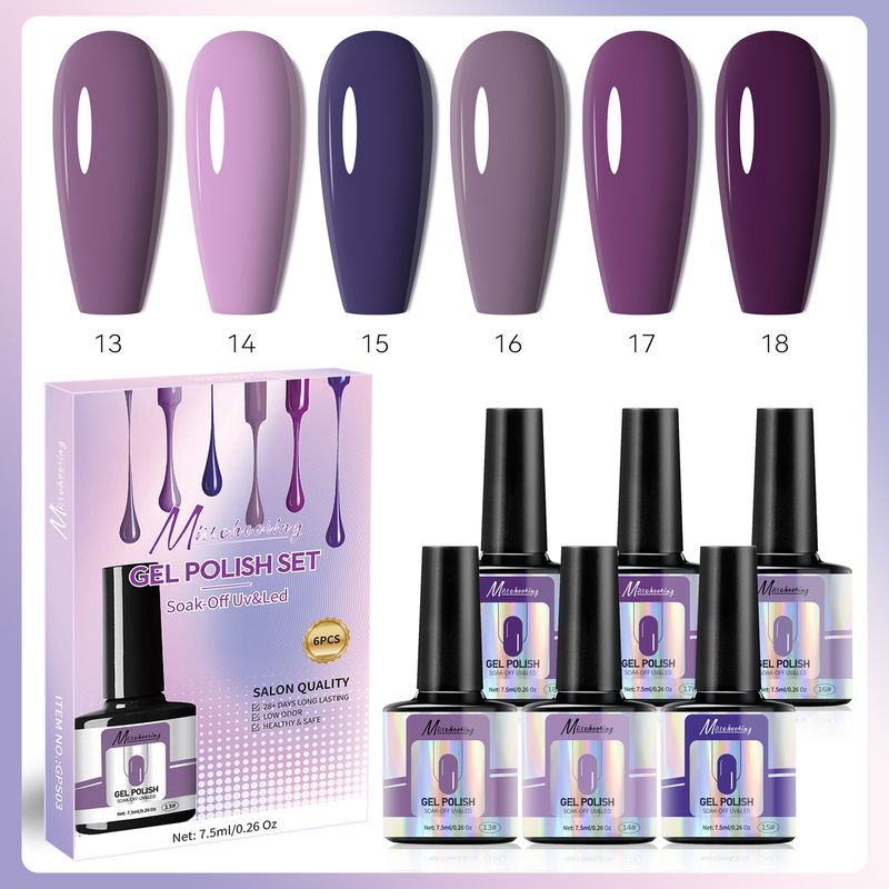 Art 6-Color Nail Polish Seasonal Transparent Series Trendy Colors Small Phototherapy Gel Set_voghion.com