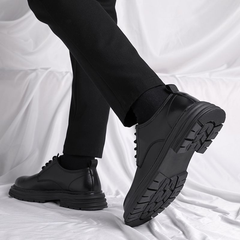 ShoeVault Scarpe Derby da uomo in pelle di vacchetta, grandi dimensioni, con punta tonda, nere, casual, formali, da sposa e da sposo_voghion.com