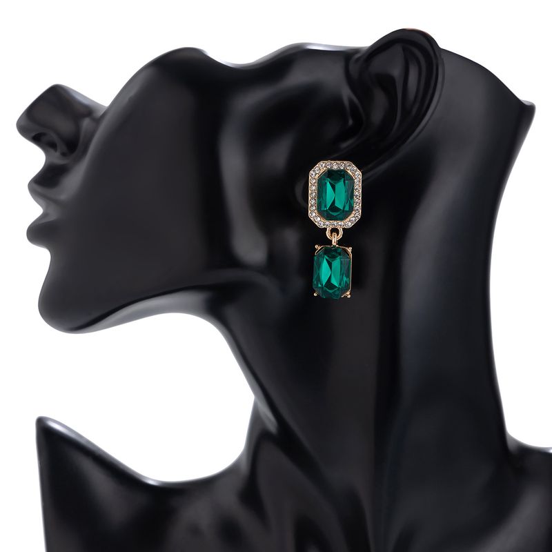 Retro square full diamond gem pearl choker necklace temperament French multi layer necklace_voghion.com