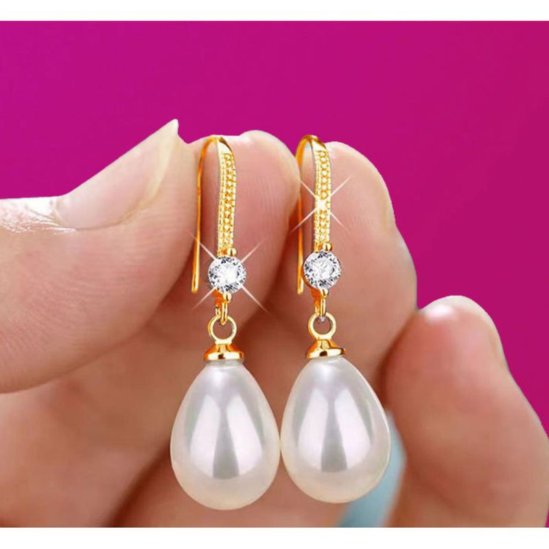 Orecchini pendenti con gancio per l'orecchio rosso da donna, garanzia di qualità Pearl_voghion.com