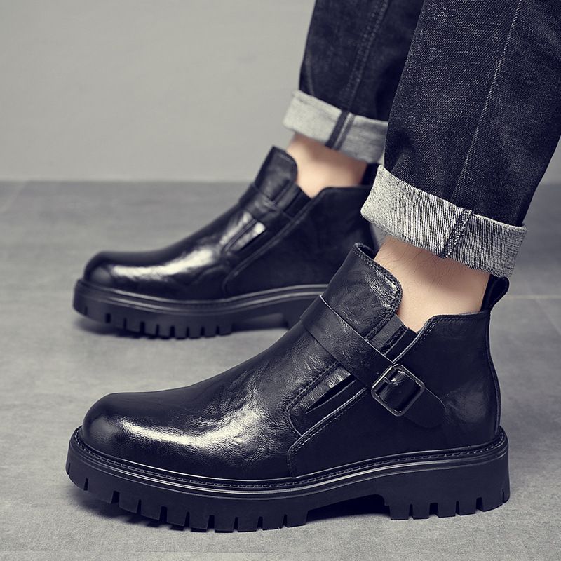 Martin Boots Herren Wind Fleece Herren Medium Help Chelsea Bullock Side Zipper Casual Boots_voghion.com