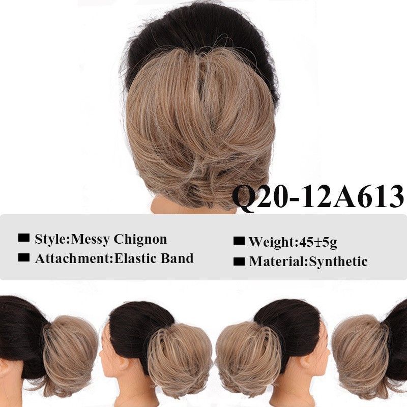 Scrunchie bun Scrunchie fofo bagunçado Scrunchie reto Rabo de cavalo com elástico Scrunchie coquetel_voghion.com