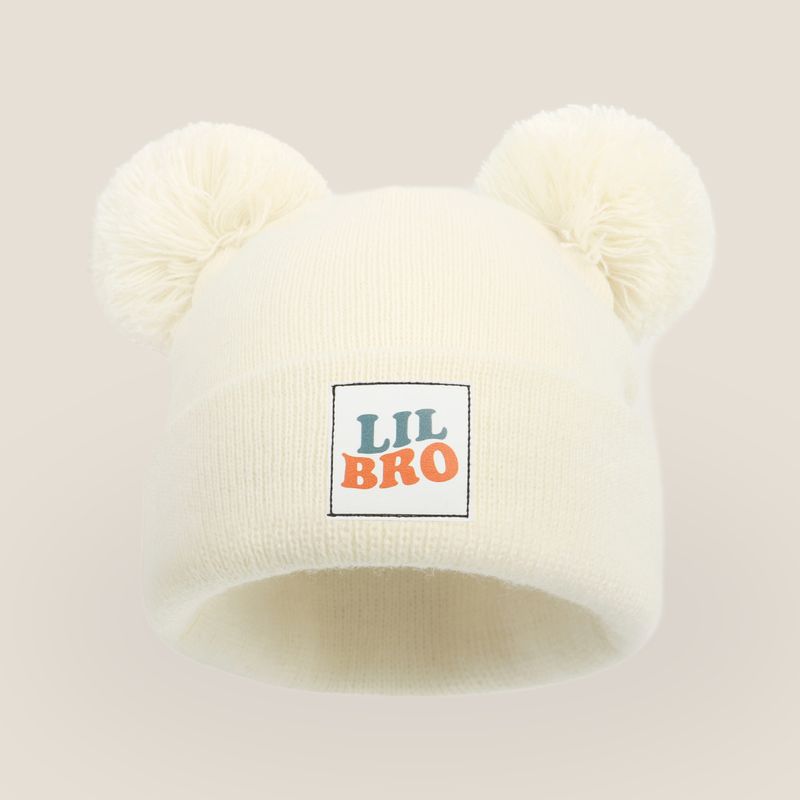 Cappello lavorato a maglia per bambini Tutto il cappello di lana lavorato a maglia fine per bambini Cappello a doppia palla carino_voghion.com