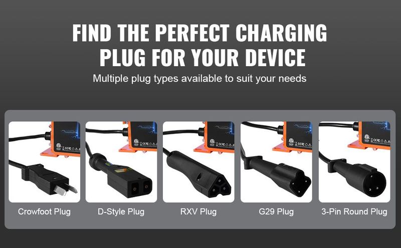 VEVOR 48 Volt Golf Cart Battery Charger, 15 AMP, Smart Battery Charger With RXV Plug, Compatible With Lead-Acid AGM/GEL/EFB MF Flooded NMC LiFePO4 Batteries For EZGO TXT, IP67 Waterproof ETL Certified_voghion.com