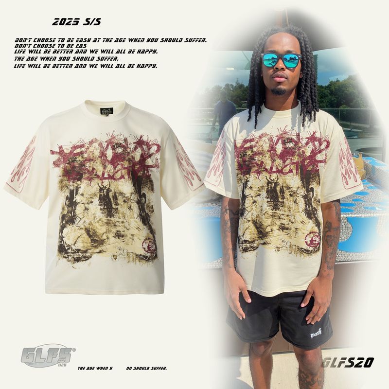 Herrenbekleidung Casual Tops Flamme Dorn Malerei T Shirt Cool_voghion.com