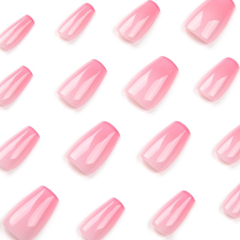 French gradiente rosa indossabile, ricostruzione breve, adesivi indossabili, toppe per unghie, prodotti finiti_voghion.com