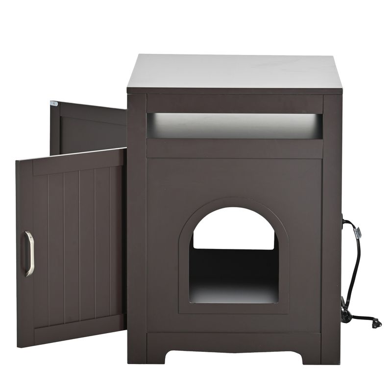 Litter Box Enclosure, Cat Litter Box Furniture With Hidden Plug, 2 Doors,Indoor Cat Washroom Storage Bench Side Table Cat House, Large Wooden Enclused Litter Box House, Esspresso_voghion.com