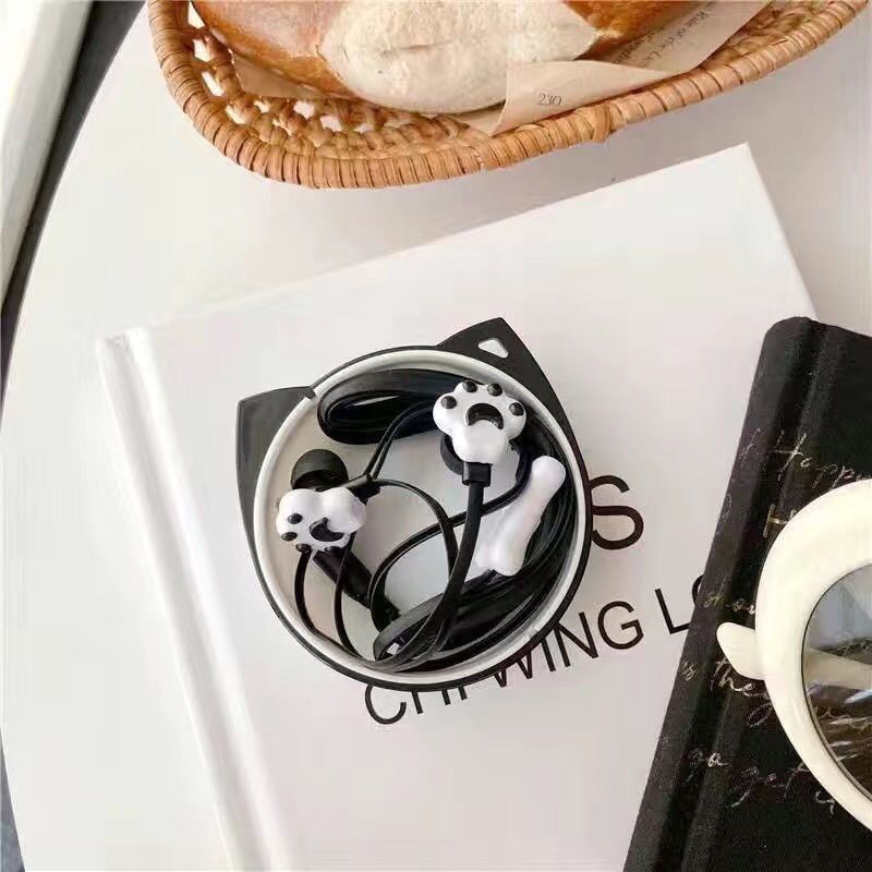 Unbeatable Quality Cute New Boxed Cat Paw Cartoon Earphones In Ear Remote Control With Microphone, Heavy Bass, Universal For Mobile Phones_voghion.com