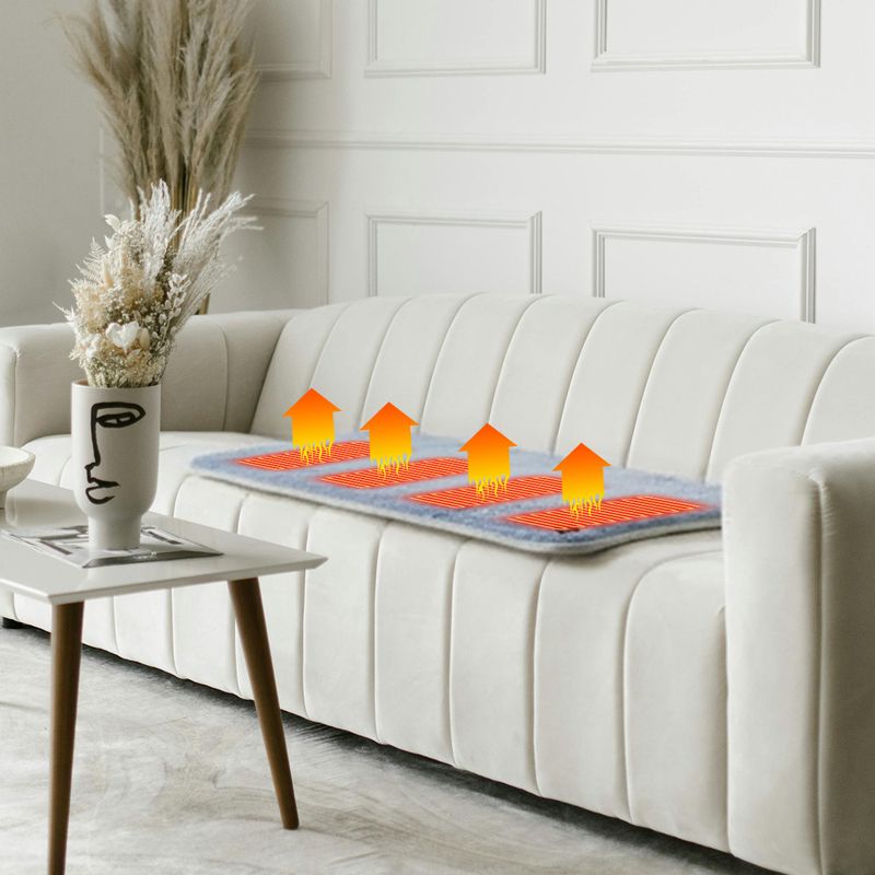 USB-Heizdecke – 3-stufig verstellbare elektrische Wärmematte für Zuhause, Büro und Reisen (45 x 90 cm, Fleece, Rot/Blau/Grau)_voghion.com