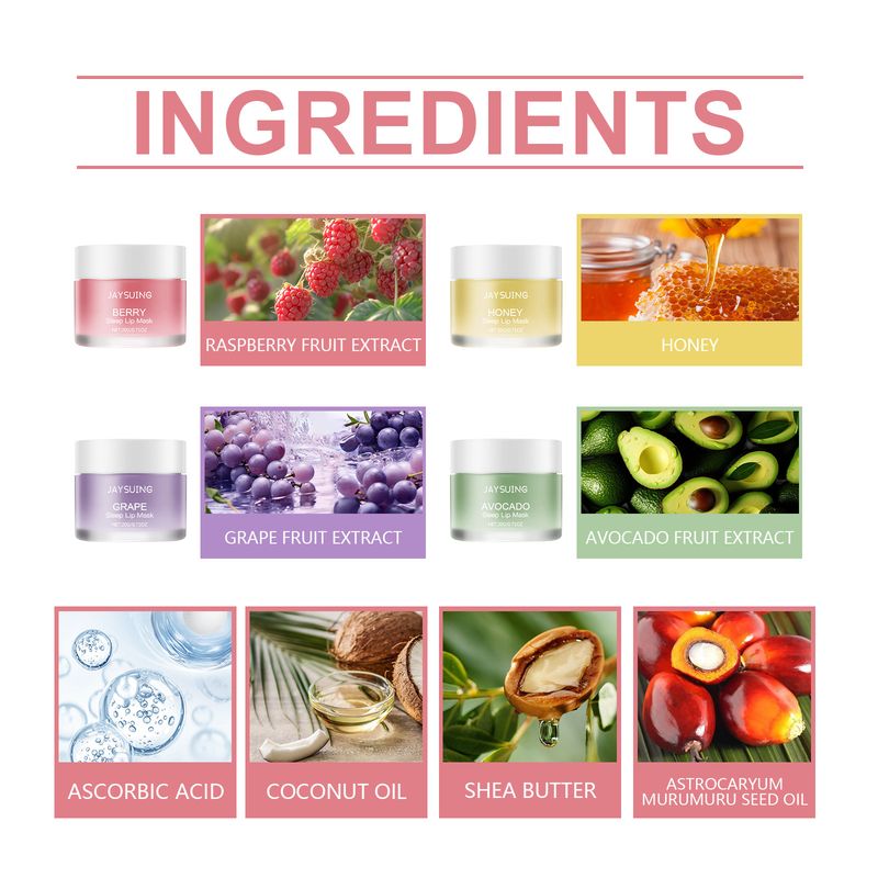 Sovende leppemaske, fuktighetsgivende og fuktighetsgivende, rensende, sover og fuktighetsgivende lepper om natten_voghion.com