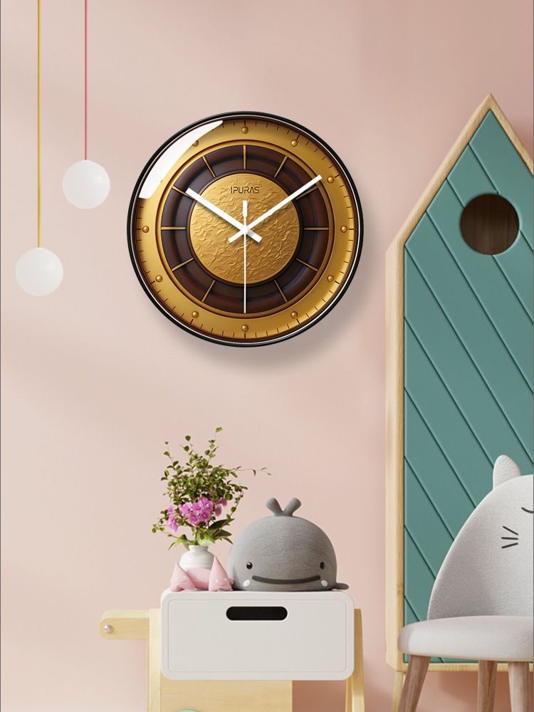 Yipula 7242 Reloj de pared redondo creativo de lujo con luz americana para sala de estar y hogar, moderno y silencioso, de cuarzo_voghion.com