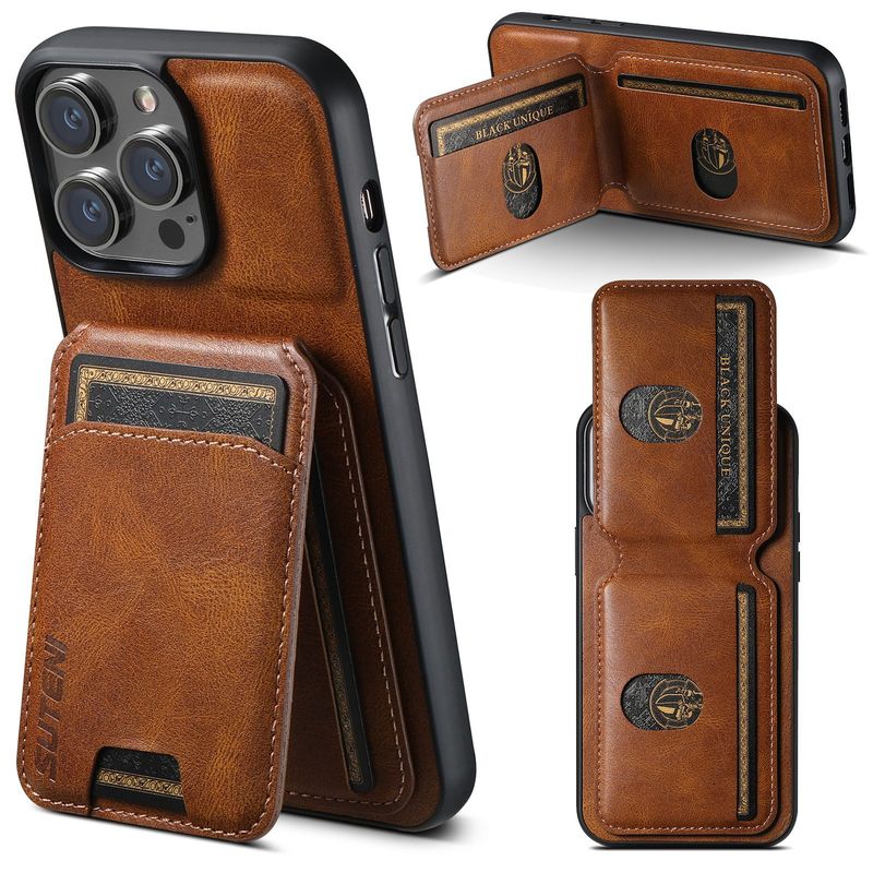 Suitable For IPhone 16 Plus, Iphone 14 Plug-in Phone Case, Samsung S25Ultra Stand, Google 9 Pro Leather Case_voghion.com