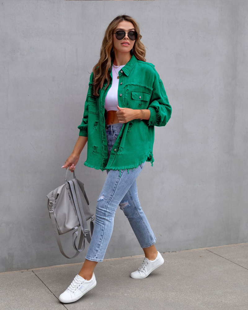 Lusumily Nueva Camisa Vaquera Estilo Primavera Otoño para Mujer Abrigo de Jean Casual para Mujer Ropa de Abrigo para Vacaciones Abrigo de Dama Estudiante_voghion.com