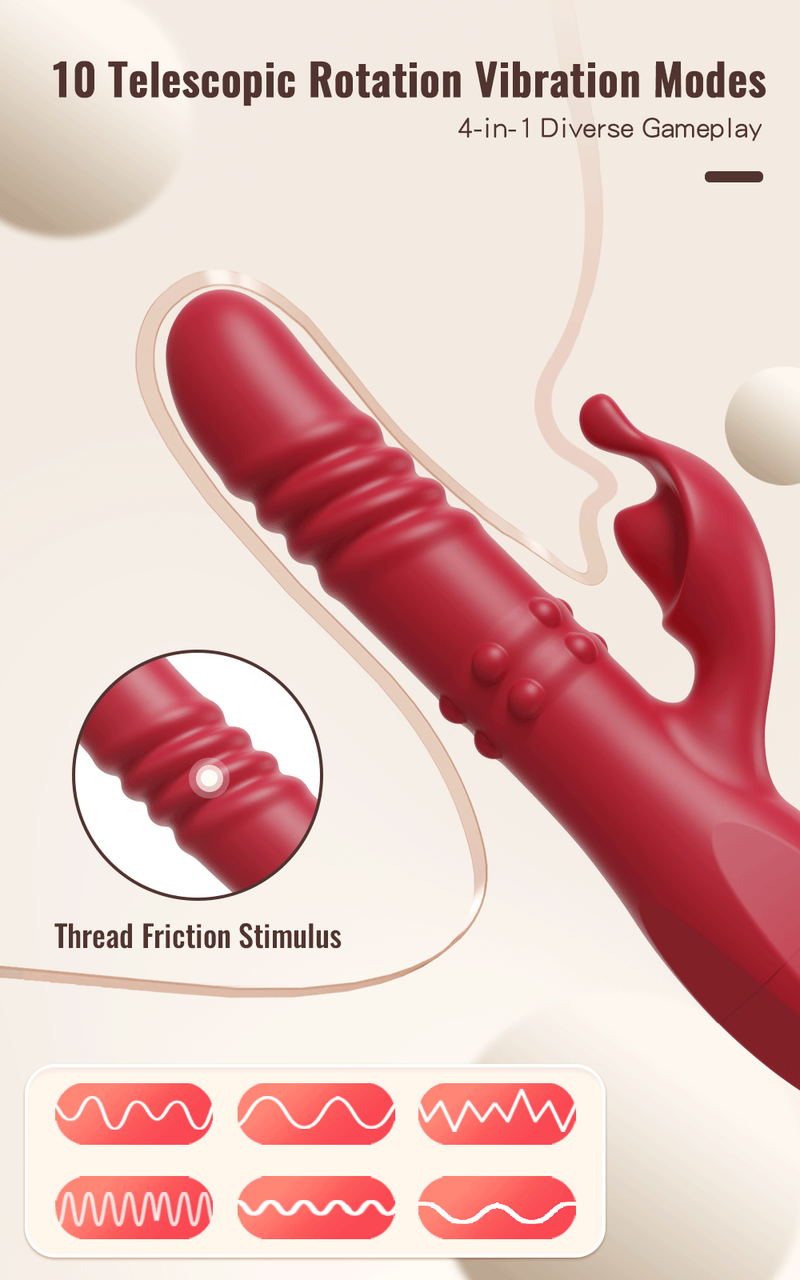 Vibrator Rabbit pentru femei, puternic punct G, telescopic, stimulator clitoridian rotativ, masturbator feminin, sexy pentru adulți_voghion.com
