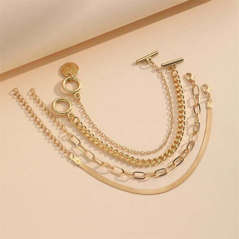 Accessori Hip-Hop Trend Bracciale con catena a forma di serpente e fibbia in metallo con targhetta per donna_voghion.com
