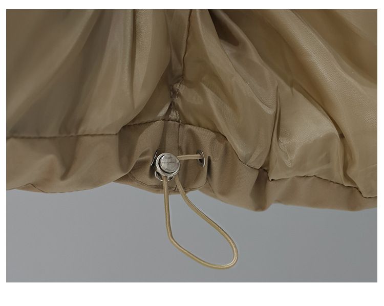 Doudoune sans manches matelassée légère pour femme, col montant, fermeture éclair et poches multiples (noir, kaki, beige)_voghion.com
