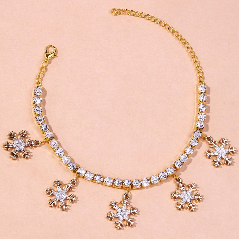 Bohemian Moud Hot Selling Foussaccessoiren Fraen Séiss Charm Schnéiflack Fousskett Fousskett_voghion.com