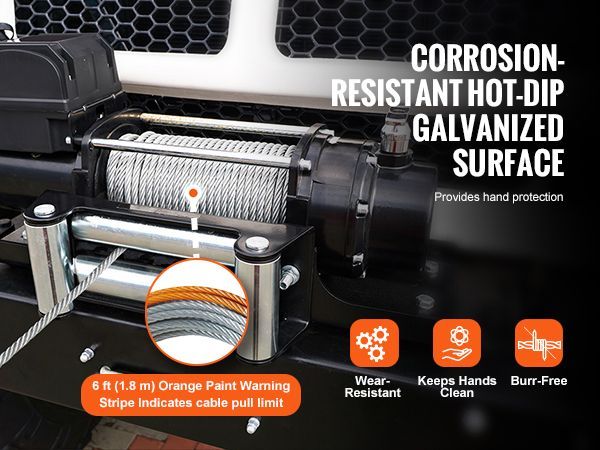VEVOR Galvanized Steel Winch Cable, 3/8 Inch X 100 Feet 15,200 Lbs Breaking Strength, Wire Winch Rope With Swivel Hook, Towing Cable Heavy Duty, Universal Fit For SUV, Large Off-Road Vehicle, Truck_voghion.com