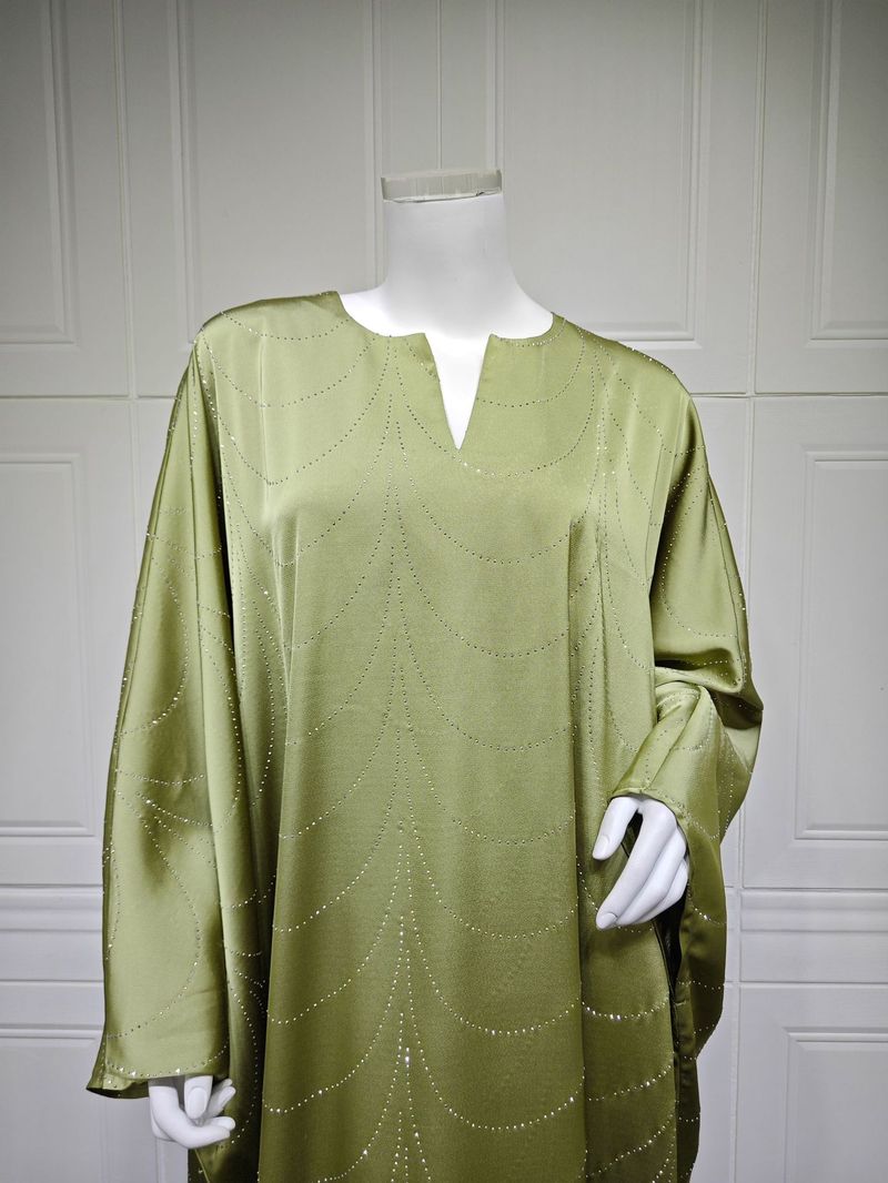 Women's Clothing Modest Spring And Summer New Women's Fashion Loose Hot Diamond Robe Dress_voghion.com