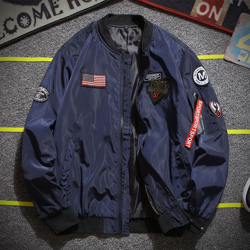 Cappotto da uomo alla moda con etichetta pilota da baseball alla moda coreana primaverile del 2024_voghion.com