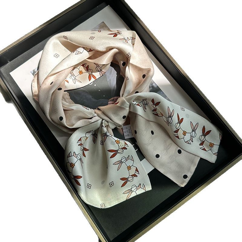 Spring New Double Layer Ribbon 100% Mulberry Fresh Silk Long Scarf Neck Warmer For Women_voghion.com