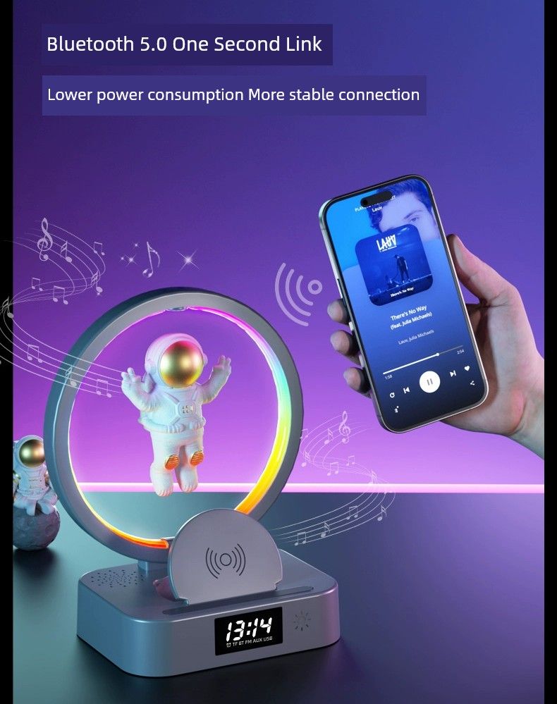 RGB Magnetic Suspension Spaceman Birthday Gift Bluetooth_voghion.com