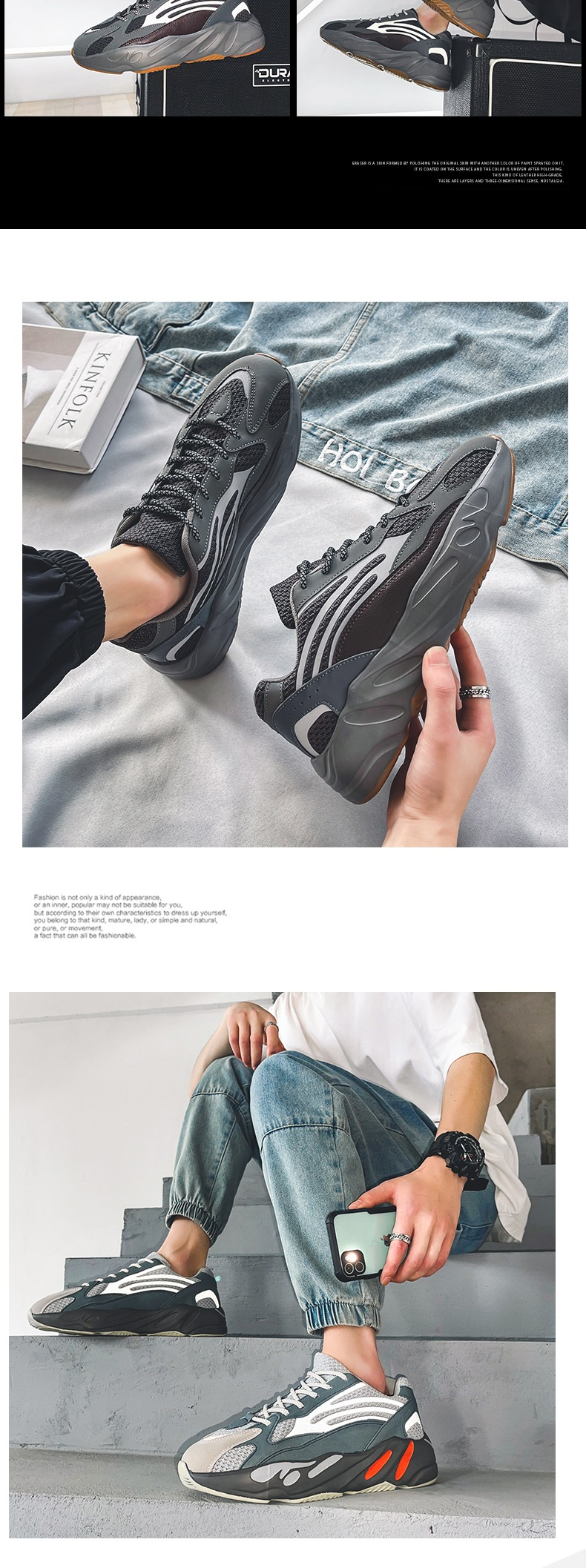 Scarpe da uomo versione coreana Scarpe alla moda per giovani Scarpe da papà in cocco Scarpe da ginnastica da corsa riflettenti Scarpe da uomo Scarpe da ginnastica_voghion.com