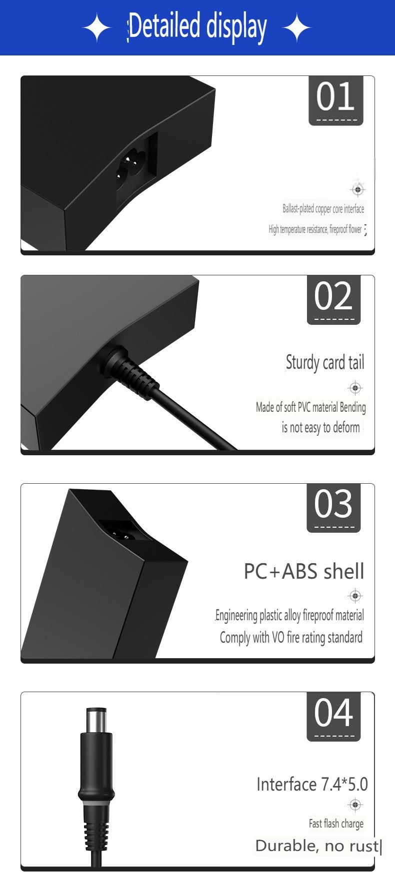 130W Power Adapter Suitable For Dell Laptops 19.5V 6.7A Charger With 7.4x5.0mm Tip, Compatible With Dell XPS 15, Inspiron 16 Plus & Precision 3560_voghion.com