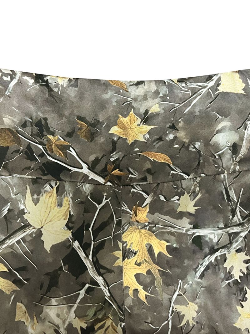 Botanical Print Lounge Set – Long Sleeve Tee & Trousers (Spring , Milk Silk-Polyester Blend, JAsymmetrical Draping)_voghion.com