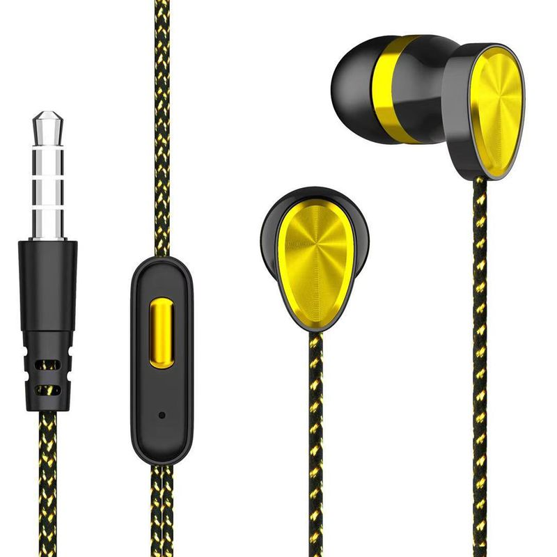Earphone With Mic Dual Moving Coil 3.5mm In-ear Wired Sports Headphone For Smart Phone_voghion.com