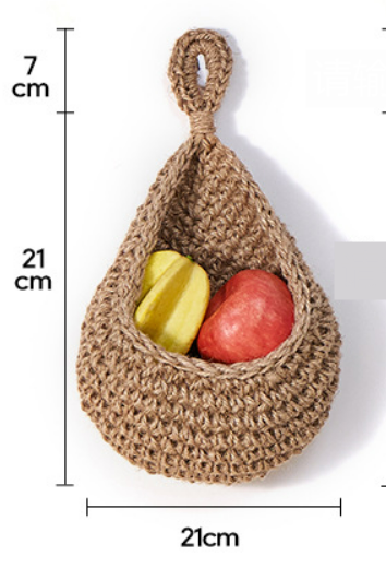 Wall hanging vegetable storage, water fruit basket, bird's nest wall hanging, water droplet net bag, handmade cotton rope woven wall hanging_voghion.com