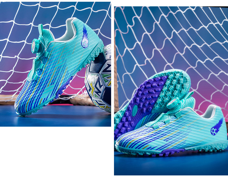Children's football shoes training special rotary buckle boys broken nails non-slip sports football shoes_voghion.com