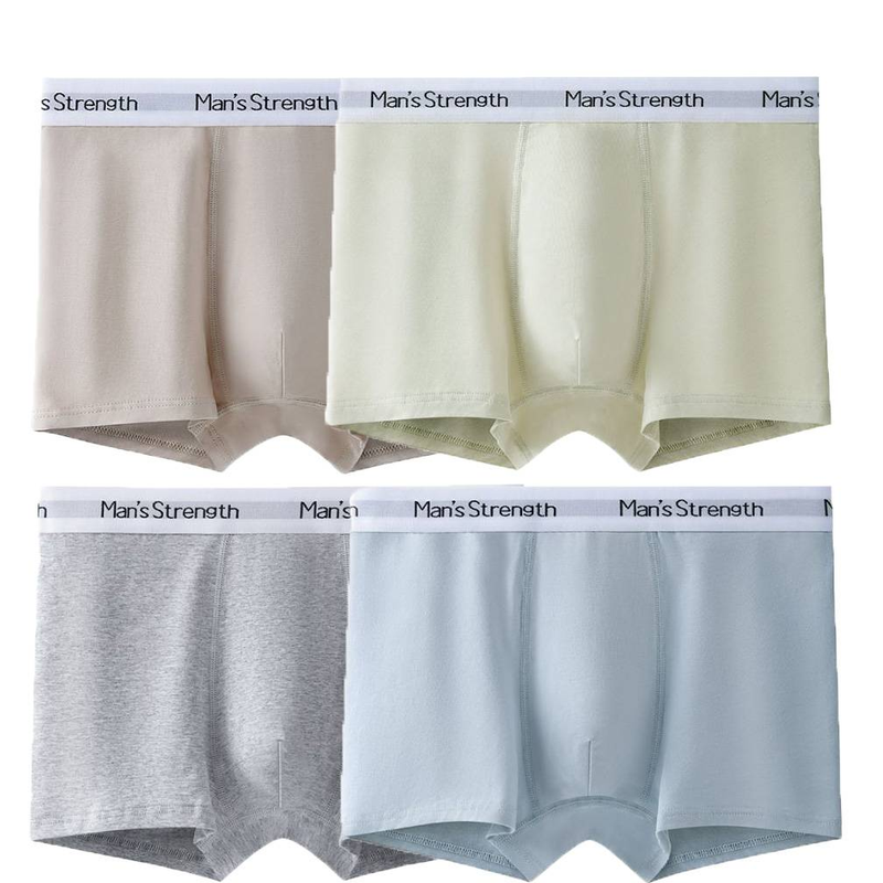 4-teiliges Set mit Boxershorts, große Größe, nahtlos, Baumwollfeile, Herren-Boxershorts, Sommer, dünner Abschnitt, Größe L-3XL_voghion.com