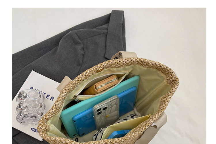 Women's Bags Woven Straw Bag Women's Large Capacity New Autumn And Winter Versatile Single Shoulder Beach Bag Commuter Bucket Bag_voghion.com