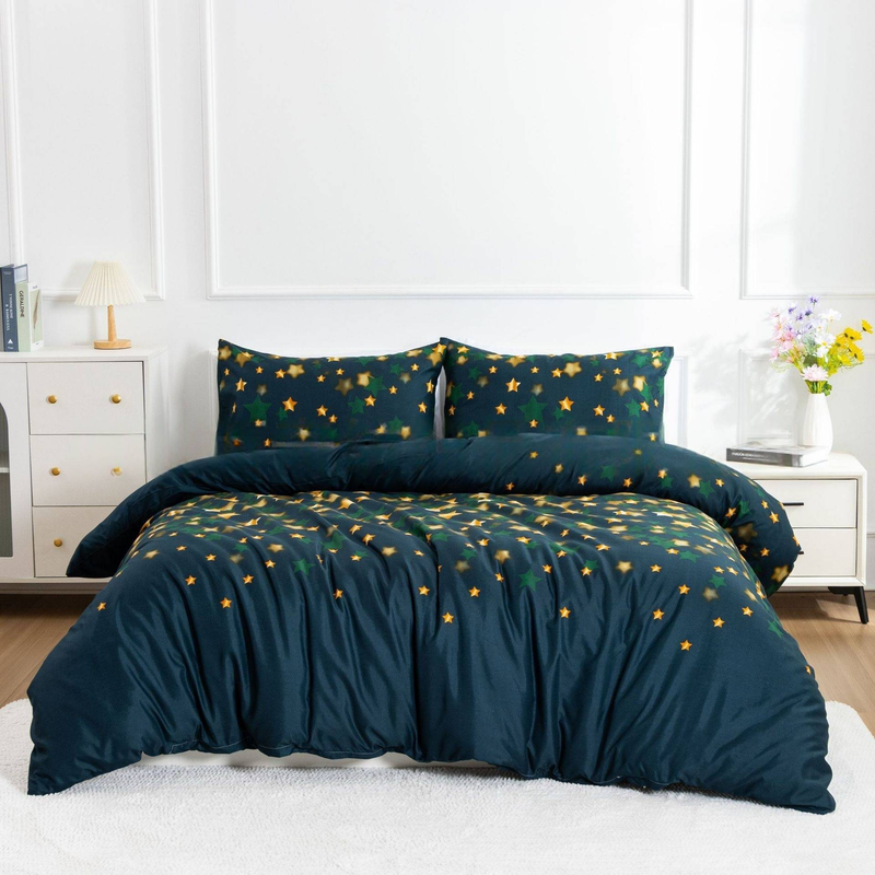 Polyester-Bettbezug-Set – 3-teiliges Bettwäscheset (ohne Bettlaken, weich und leicht, knitterfrei, Queen-/King-Size, gebrauchsfertig)_voghion.com