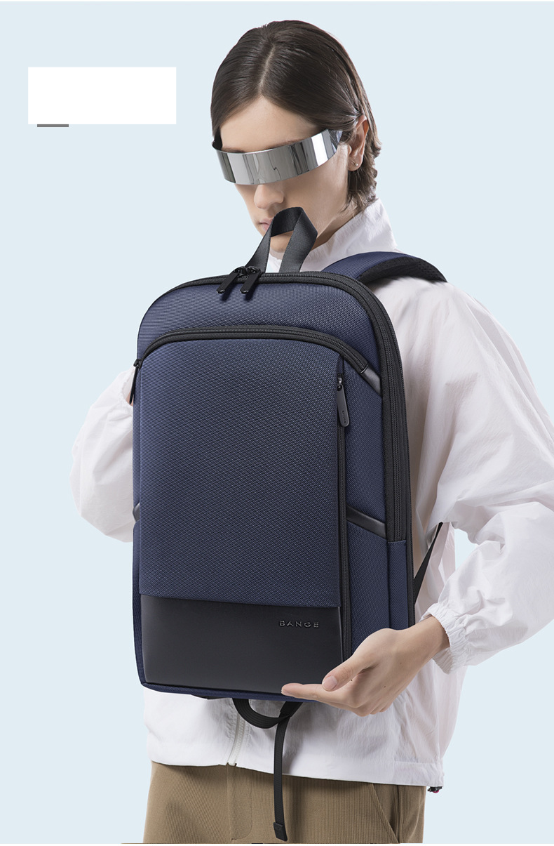 BANGE Men's Backpack Waterproof Business Casual Ultra Thin Travel Computer Backpack With Expandable Capacity Backpack_voghion.com