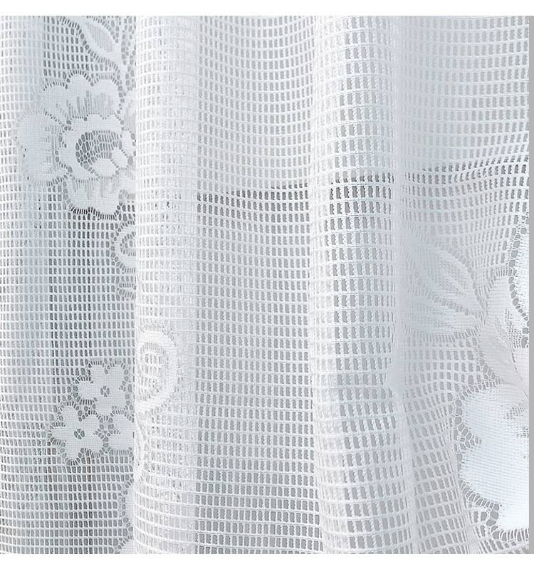Lace Sheer Curtain For Doors & Windows - 100% Polyester Sun Filtering Drapes For Study Room, Balcony, Porch - White/Beige Boho Cafe Curtains_voghion.com