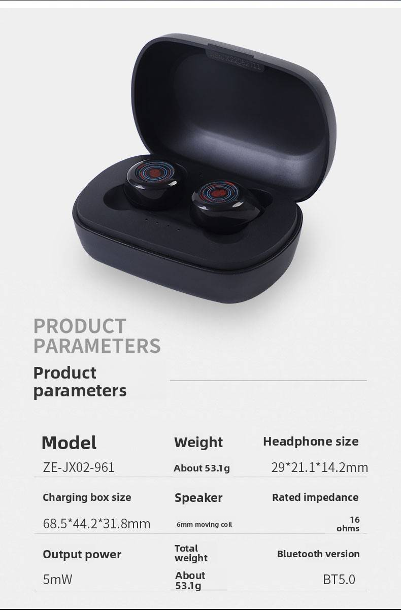 One True Wirelsess Earphone With Light Weight Comfortable Patch, Three-dimensional Sound Touch Operation For Sport_voghion.com