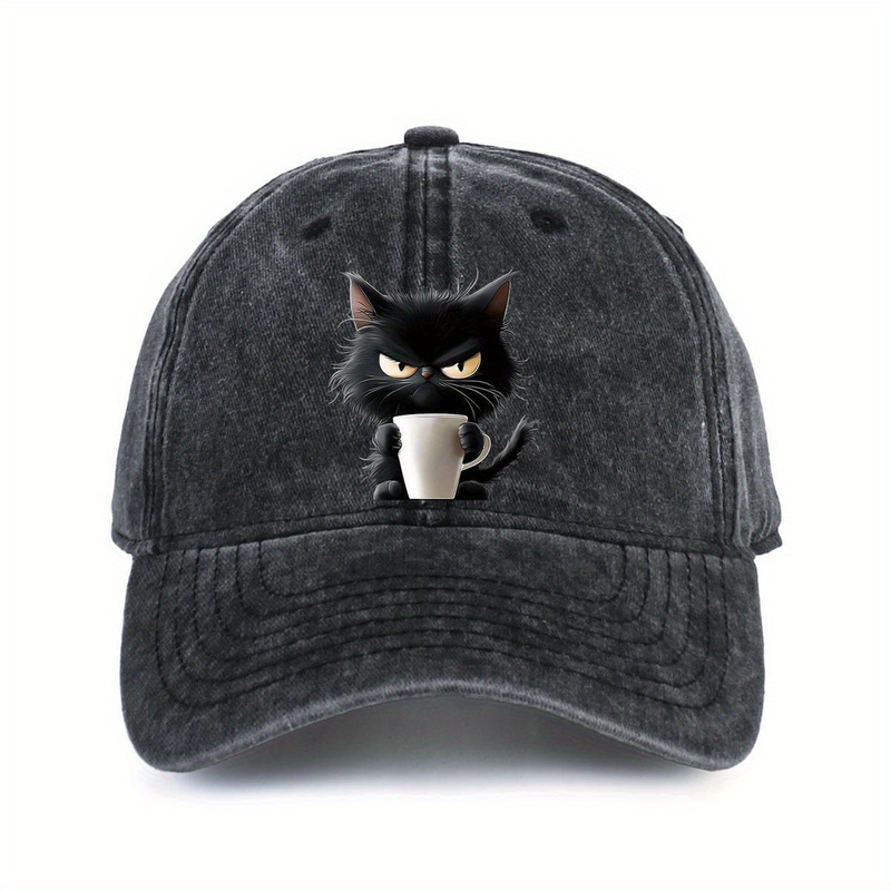 Cute Cat Printed Baseball Cap Is A Must-have For Daily Leisure, Outdoor Travel, And Sun Shading_voghion.com