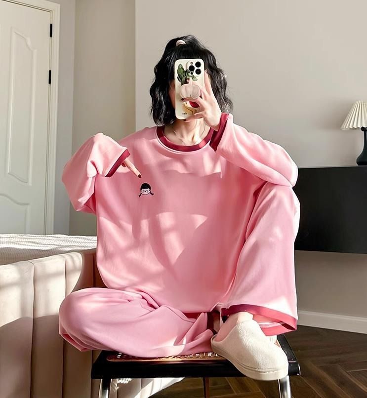 2025 Autumn/winter Home Suit Set, Long Sleeved Sleepwear Set, Can Be Worn Externally, Sports Suit, Long Pants, Casual Cartoon Pullover_voghion.com